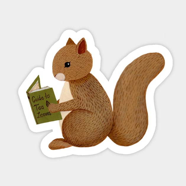 Reading Squirrel Sticker by annyamarttinen